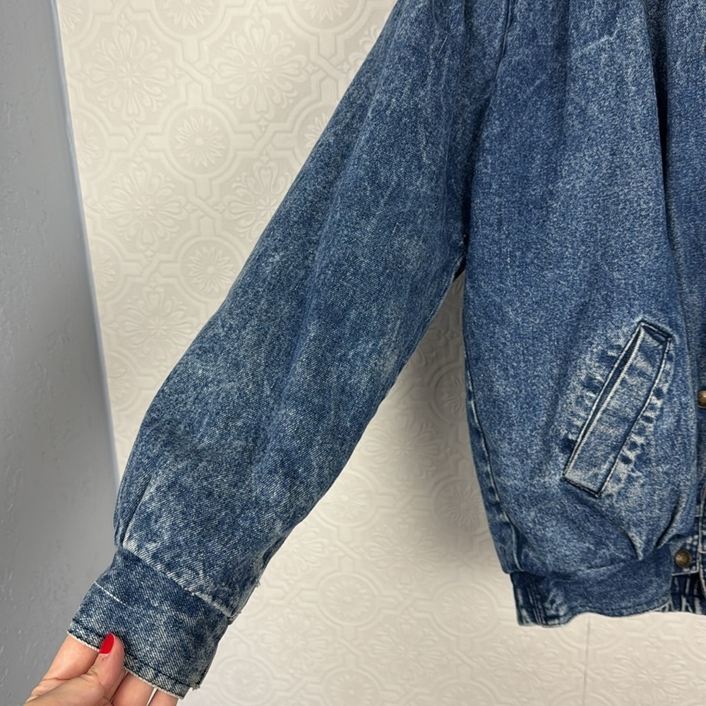 Vintage Retro Sergio Valente Denim Coat‎ Double Layer 100% Cotton Jean Puffer - Picture 8 of 12